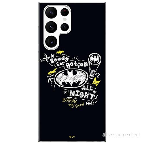 ERT GROUP mobiltelefonfodral för Samsung S22 ULTRA originalt och officiellt licensierat DC mönster Batman 014 optimalt anpassad till formen på mobiltelefonen, fodral tillverkad av TPU plast 5904805281914