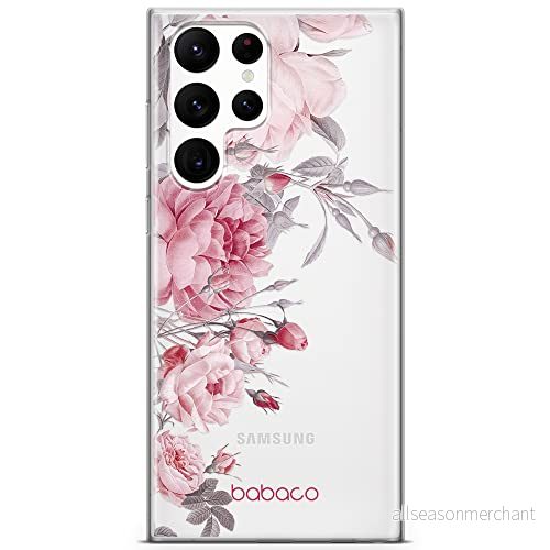 ERT GROUP mobiltelefonfodral för Samsung S22 ULTRA originalt och officiellt licensierat Babaco mönster Flowers 059 optimalt anpassad till formen på mobiltelefonen, gedeeltelijk transparant 5905131373816