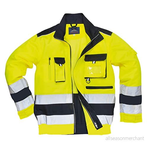 Portwest tx50ynrm Lille Hi Vis jacka, regelbunden, storlek: medium, gul/marinblå 5036108178759