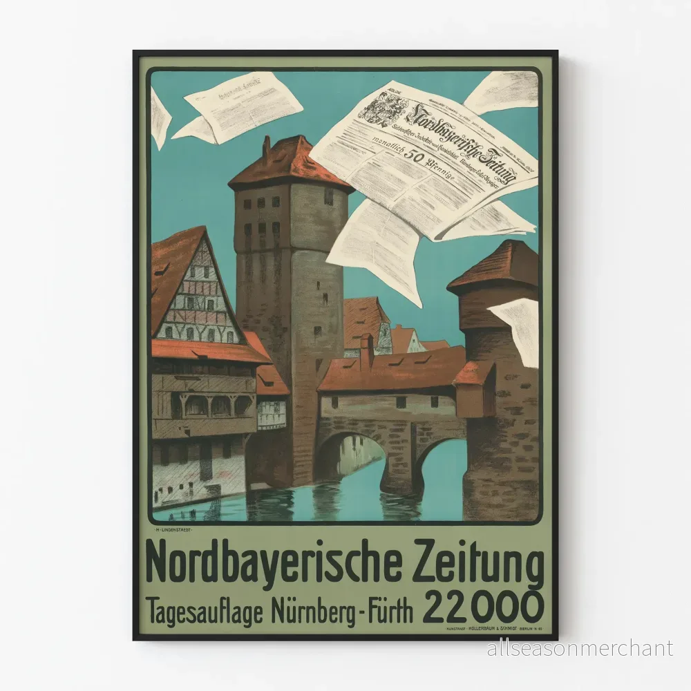 Vintageaffisch Nordbayerische Zeitung väggdekoration