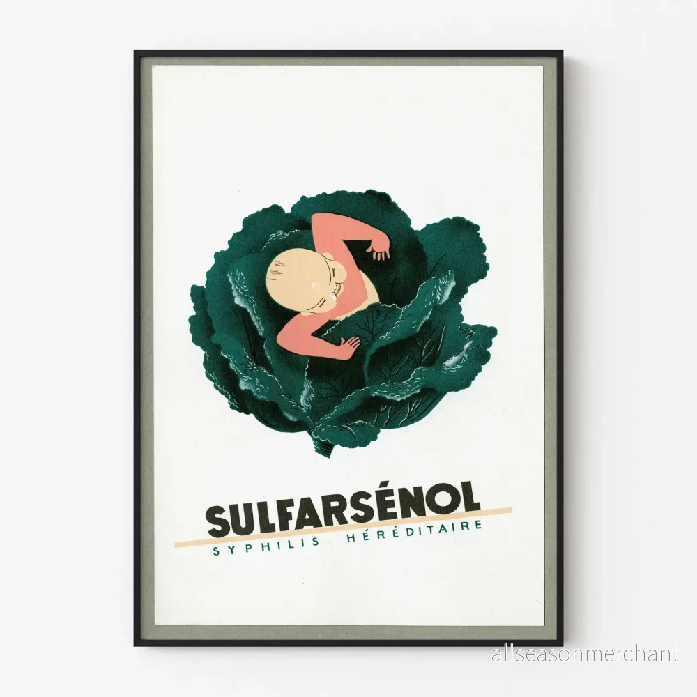 Vintageposter Sulfarsénol Syfilis ärftlig
