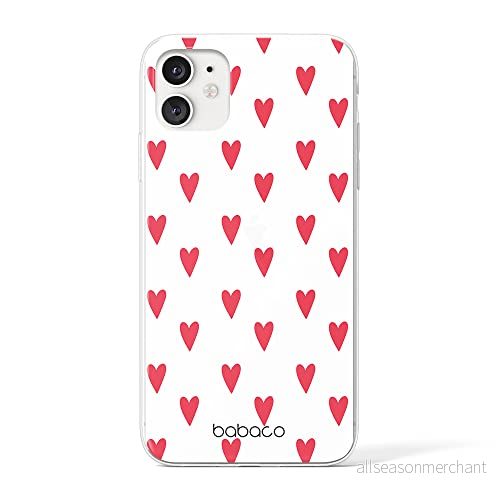 ERT GROUP mobiltelefonfodral för Apple Iphone 11 originalt och officiellt licensierat Babaco mönster Hearts 004 Vit optimalt anpassad till formen på mobiltelefonen, gedeeltelijk transparant 5904805017445