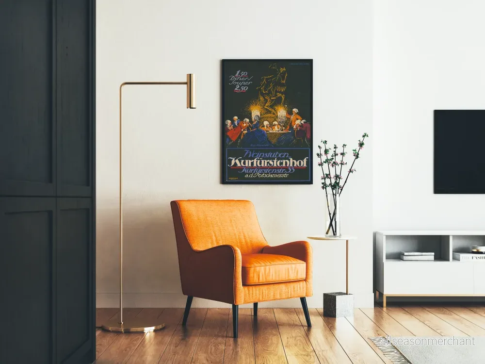 Vintageposter Weinstuben Kurfürstenhof för väggdekoration - Bild 2