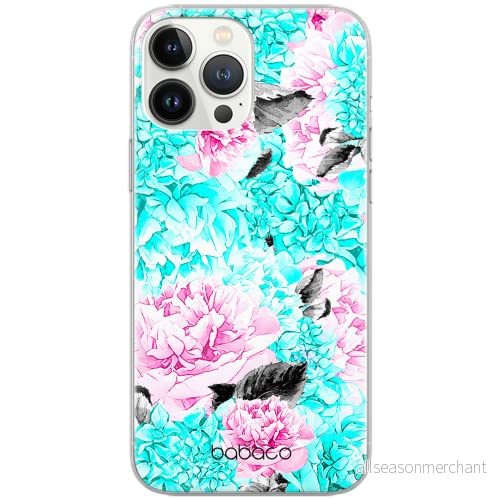 ERT GROUP mobiltelefonfodral för Apple Iphone 12 PRO MAX originalt och officiellt licensierat Babaco mönster Flowers 003 Vit anpassad till formen på mobiltelefonen, fodral tillverkad av TPU plast 5904805378201