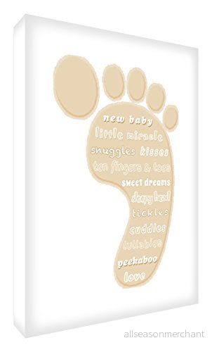 Feel Good Art dekorativt block fotspår i beige akryl 10,5 x 7,4 2 cm 5056041012118