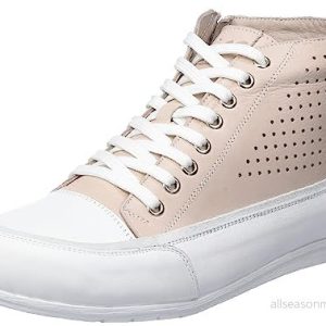 Andrea Conti Damskor, halvsko sneakers, sportigt läder, snörning 0345911, Rosévit, 40 EU 4065139994152