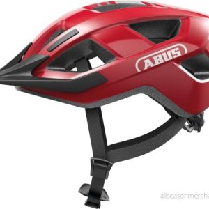 ABUS Aduro 3.0 LED cykelhjälm sportig cityhjälm i snygg design för vardagliga och sportiga turer med bakljus dam herr storlek M, röd 4003318946486