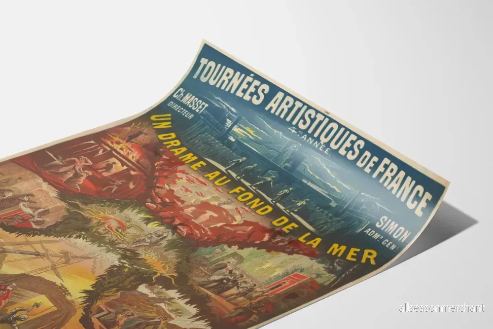 Vintageposter En tragedi i havets botten - konstnärlig väggdekoration - Bild 3
