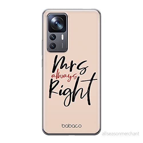 ERT GROUP mobiltelefonfodral för Xiaomi 12T/12T pro/K50 Ultra originalt och officiellt licensierat Babaco mönster Mrs Right 001 anpassad till formen på mobiltelefonen, fodral tillverkad av TPU plast 5905511582432