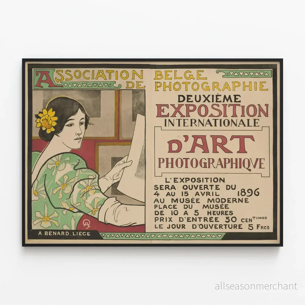 Vintageposter för den internationella utställningen av konstnärlig fotografi 1896