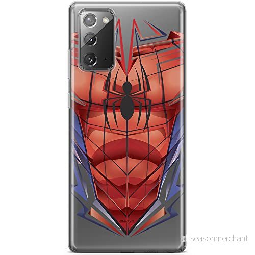 ERT GROUP mobiltelefonfodral för Samsung GALAXY NOTE 20 originalt och officiellt licensierat Marvel mönster Spider Man 005 optimalt anpassad till formen på mobiltelefonen, gedeeltelijk transparant 5903040459201
