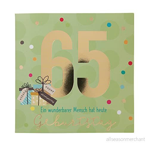 Depesche 11515 048 Födelsedagskort Nummerkort för 65. Födelsedag med Musik, Raffinerat Vikbart Kort Originell Inre Text, Inklusive Kuvert, Format 15,5 x cm 4010070616588