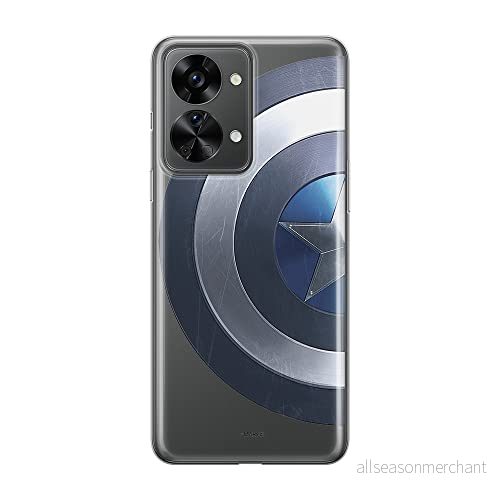 ERT GROUP mobiltelefonfodral för Oneplus NORD 2T 5G originalt och officiellt licensierat Marvel mönster Captain America 006 optimalt anpassad till formen på mobiltelefonen, gedeeltelijk transparant 5905511268053