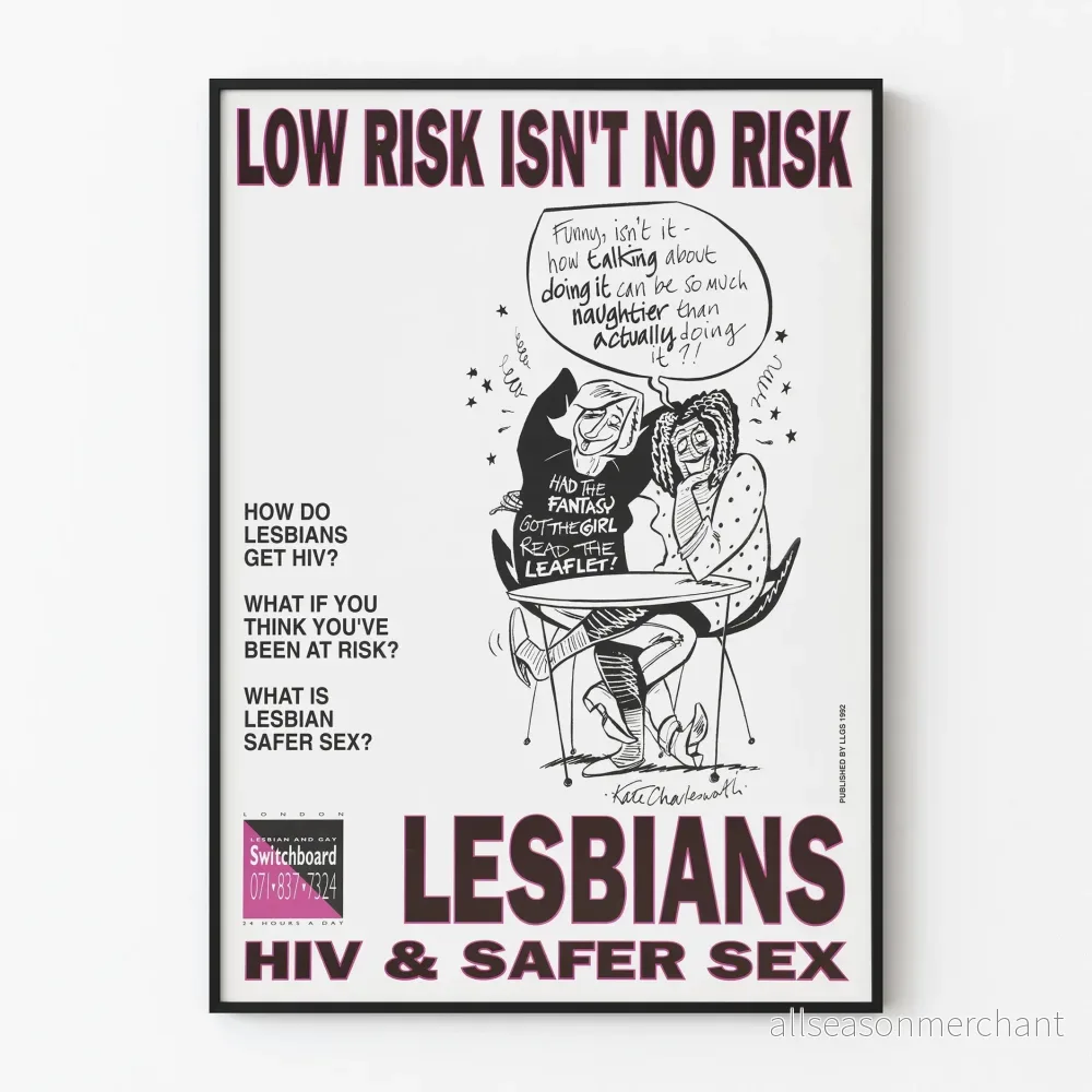 HIV- och säkrare sex-poster för lesbiska - Preventivmeddelande