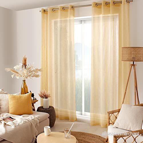 Enjoy Home Maya voile 140 x 240 cm senapsfärg 8 silvermetallöljetter diam 4 andra färger sortiment 3661090134999