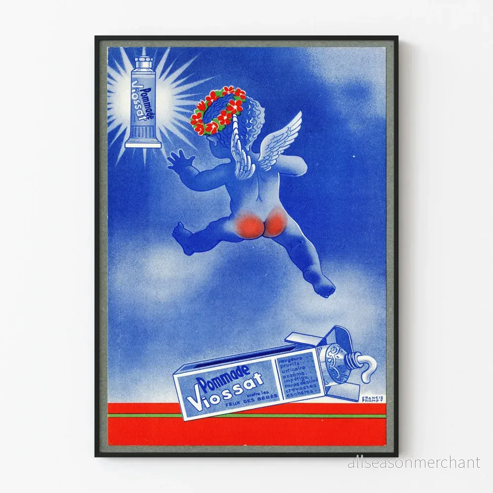 Vintage reklamposter för Viossat salva väggdekoration
