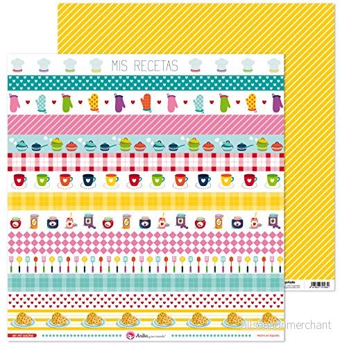Anita y Su Mundo Samling I Mitt Kök Scrapbooking Paper, Remsor, 30,5 x cm 8413623726929