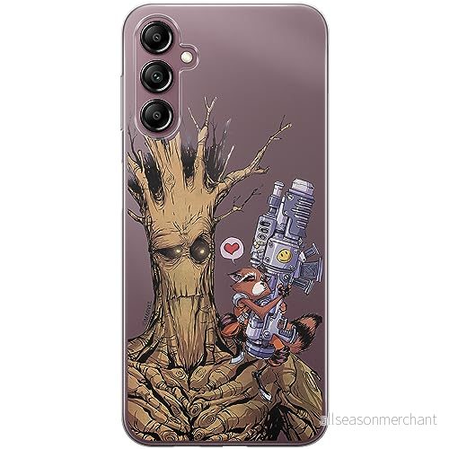 ERT GROUP mobiltelefonfodral för Samsung A14 4G/5G originalt och officiellt licensierat Marvel mönster Guardians of the Galaxy 001 anpassad till formen på mobiltelefonen, gedeeltelijk transparant 5905511818760
