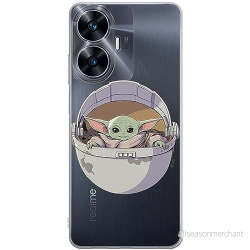 ERT GROUP mobiltelefonfodral för Realme C55 originalt och officiellt licensierat Star Wars mönster Baby Yoda 026 optimalt anpassad till formen på mobiltelefonen, gedeeltelijk transparant 5905511865009