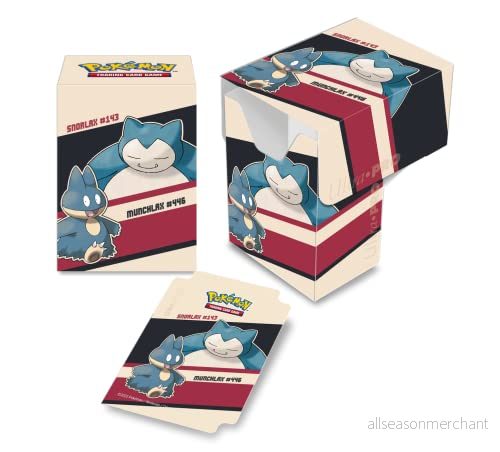 Ultra PRO Pokémon Snorlax & Munchlax Full View Deck Box Skydda Lagra upp till 75 ct samlarkort i standardstorlek, och spelkort, självlåsande lock däcklåda 74427159535