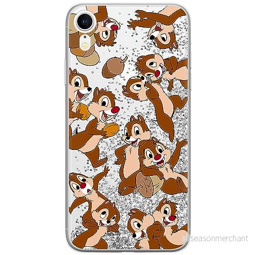 ERT GROUP mobiltelefonfodral för Apple Iphone XR originalt och officiellt licensierat Disney mönster Chip & Dale 004 optimalt anpassad till formen på mobiltelefonen, med glitter overflow effekt 5905795021634