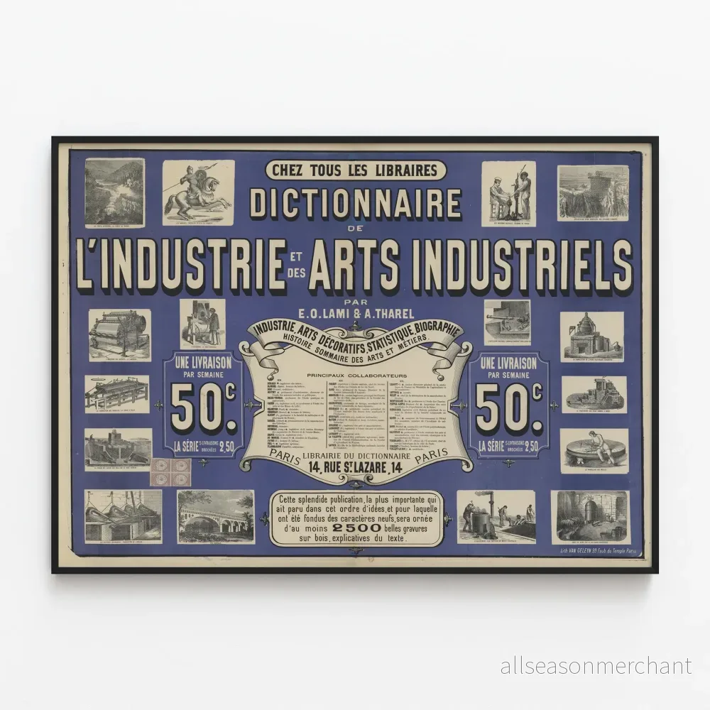 Gammal poster från Industrins och Industriella konstens ordbok – Vintage väggdekoration Gammal poster från Industrins och Industriella konstens ordbok – Vintage väggdekoration