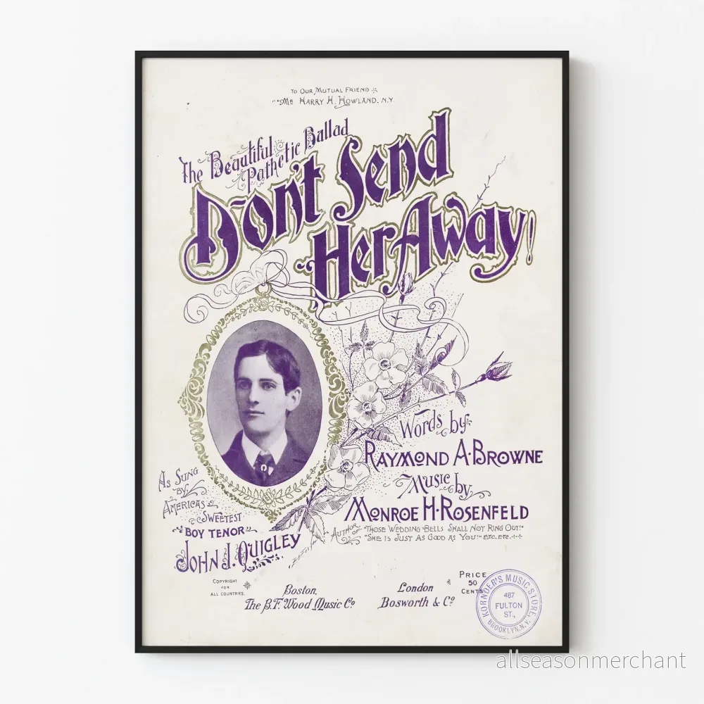 Vintageposter 'Don't Send Her Away' - Retro musikväggdekoration