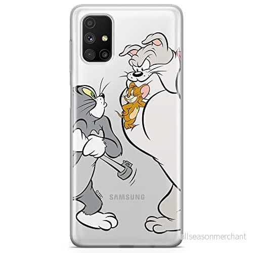 ERT GROUP mobiltelefonfodral för Samsung M51 originalt och officiellt licensierat Tom and Jerry mönster 001 optimalt anpassad till formen på mobiltelefonen, gedeeltelijk transparant 5904805482892