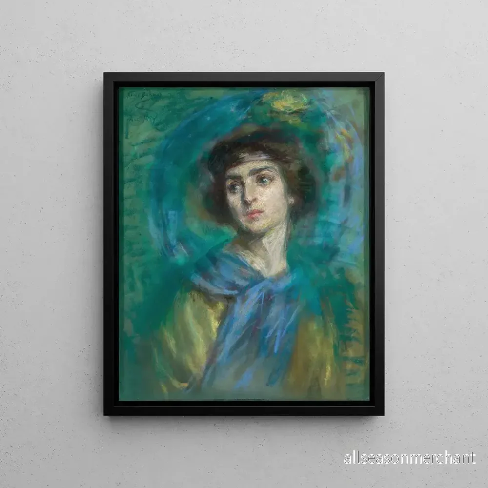 Målning L’écharpe bleue – Alice Pike Barney | Konsttryck Målning L’écharpe bleue – Alice Pike Barney | Konsttryck