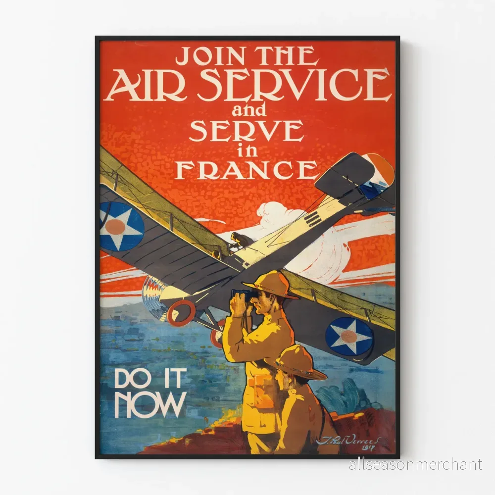 Vintage militär affisch Air Service France 1917