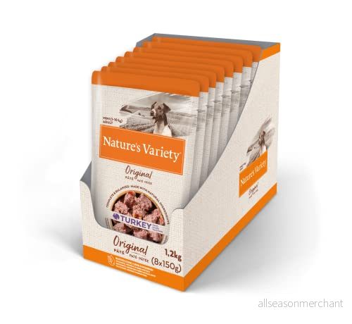 Nature's Variety Original No Grain pasta för vuxna hundar mini med kalkon låda 8 x 150 g 8410650405605
