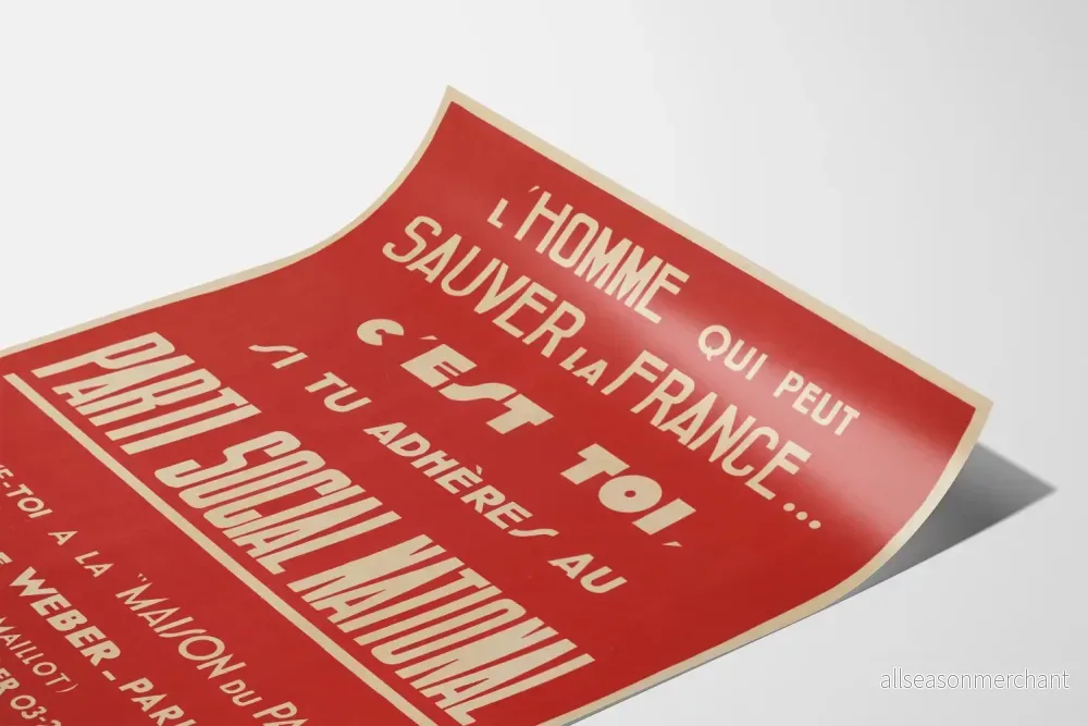Vintage politisk affisch för Nationella sociala partiet i Frankrike - Bild 3