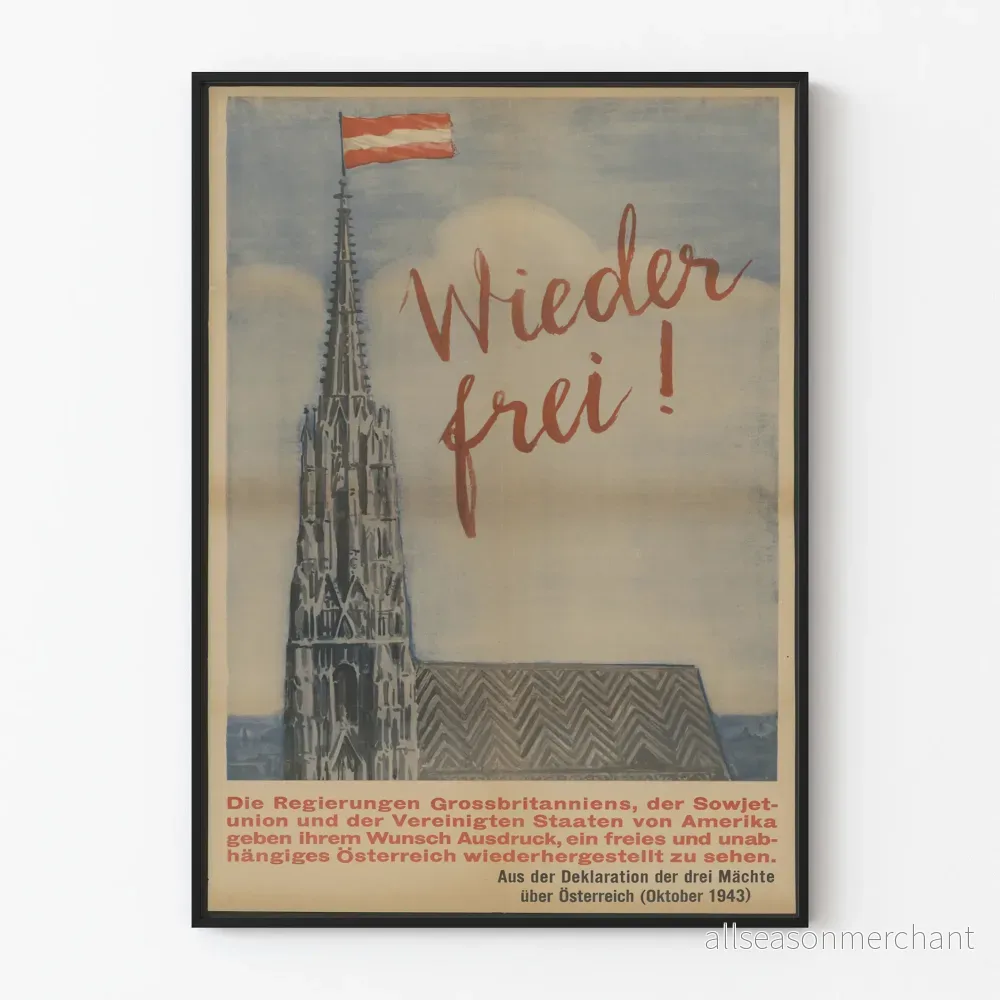 Historisk poster Wieder frei för vintage väggdekoration