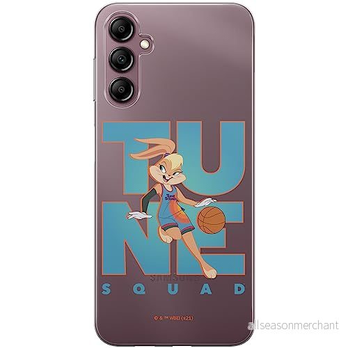 ERT GROUP mobiltelefonfodral för Samsung A14 4G/5G originalt och officiellt licensierat Looney Tunes mönster Space Jam 007 anpassad till formen på mobiltelefonen, gedeeltelijk transparant 5905511831172