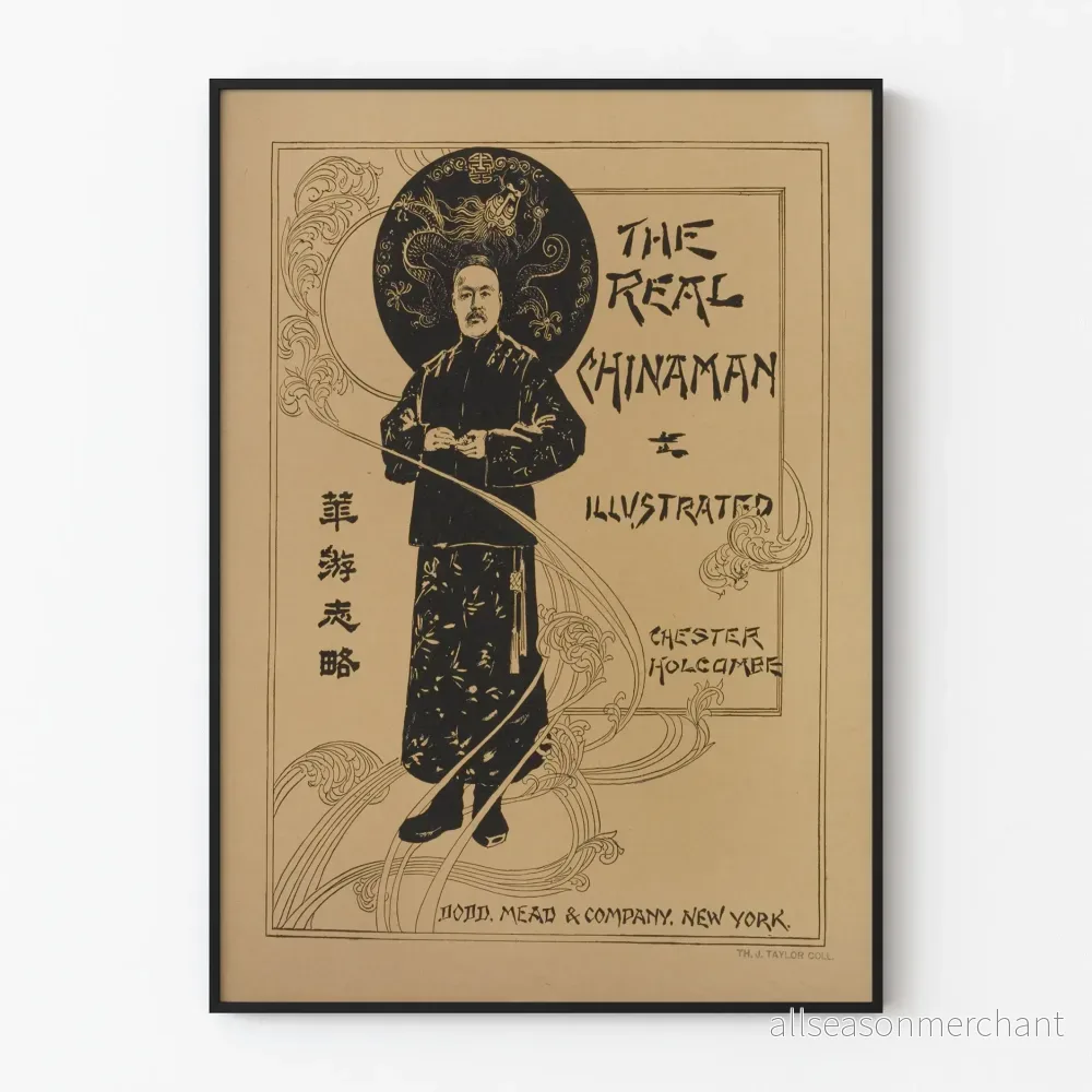 Vintageposter The Real Chinaman - asiatisk dekorationsillustration