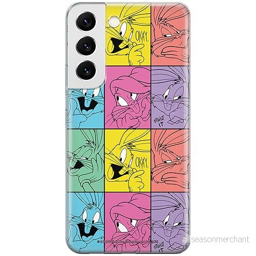 ERT GROUP mobiltelefonfodral för Samsung S22 PLUS originalt och officiellt licensierat Looney Tunes mönster Bugs 026 optimalt anpassad till formen på mobiltelefonen, fodral tillverkad av TPU plast 5905795092740