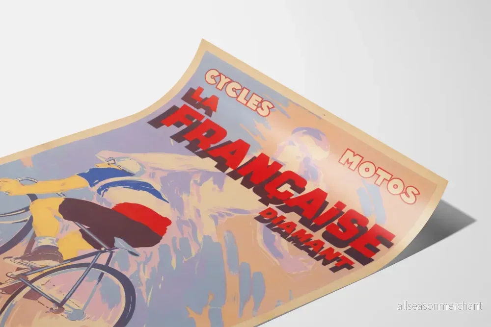 Vintageposter La Française Diamant Champion de France 8 gånger - Sportig väggdekoration - Bild 3