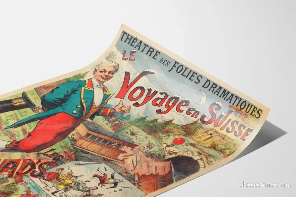 Vintageposter från Théâtre des Folies Dramatiques - Resan till Schweiz - Bild 3