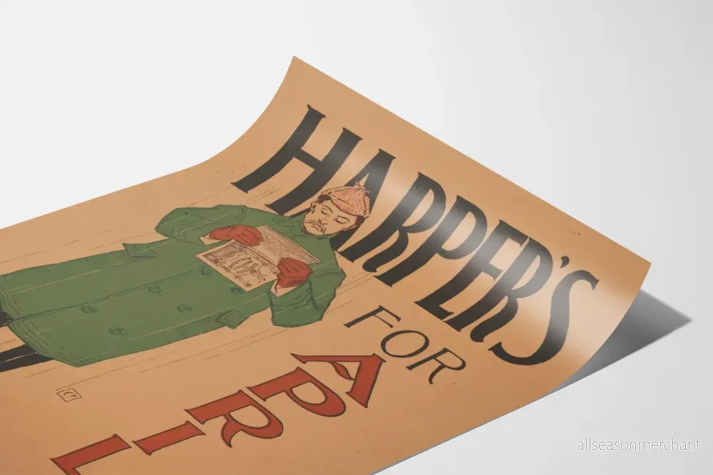 Vintageposter Harper's för april retro väggdekoration - Bild 3