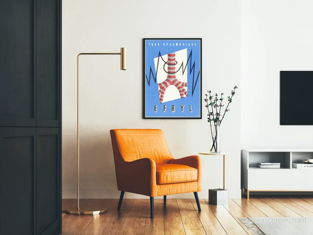 Vintageposter Toux Spasmodique EFryl för väggdekoration i vintage stil - Bild 2