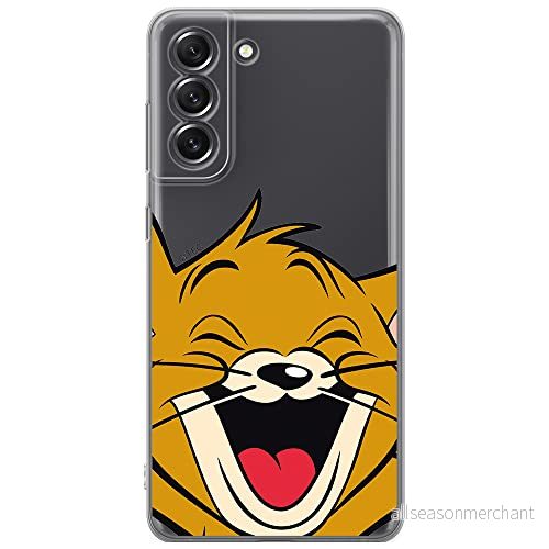 ERT GROUP mobiltelefonfodral för Samsung S21 FE originalt och officiellt licensierat Tom and Jerry mönster 003 optimalt anpassad till formen på mobiltelefonen, gedeeltelijk transparant 5903932981001