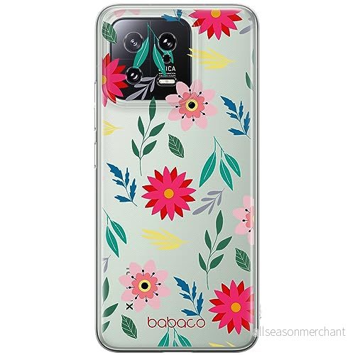 ERT GROUP mobiltelefonfodral för Xiaomi 13 originalt och officiellt licensierat Babaco mönster Flowers 010 optimalt anpassad till formen på mobiltelefonen, gedeeltelijk transparant 5905511902902