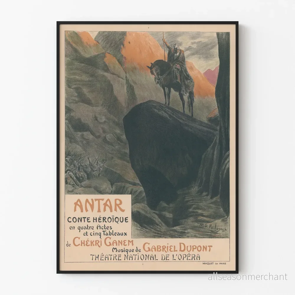 Gammal poster Antar heroisk berättelse av Chékri Ganem och Gabriel Dupont