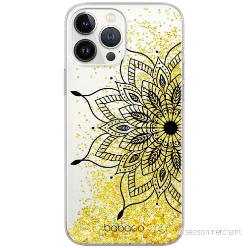 ERT GROUP mobiltelefonfodral för Apple Iphone 13 PRO MAX originalt och officiellt licensierat Babaco mönster Mandalas 004 Vit anpassad till formen på mobiltelefonen, med glitter overflow effekt 5904805828188