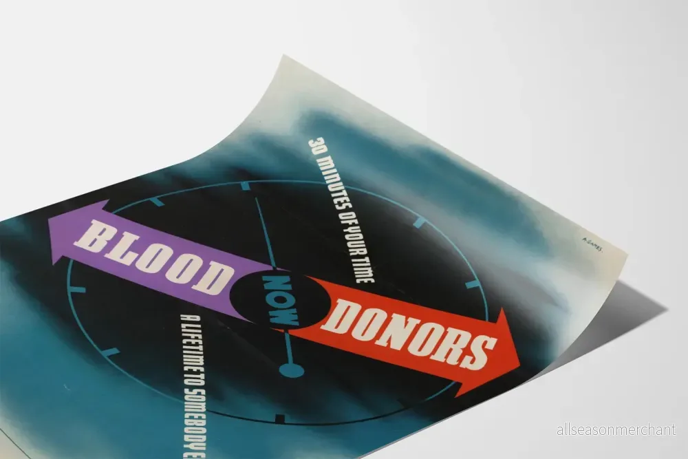 Vintageposter för blodgivning – 30 minuter av din tid - Bild 3