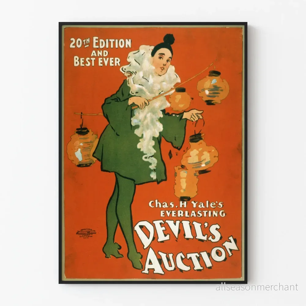 Vintageposter Devil's Auction 20:e Utgåvan Artem Legrand
