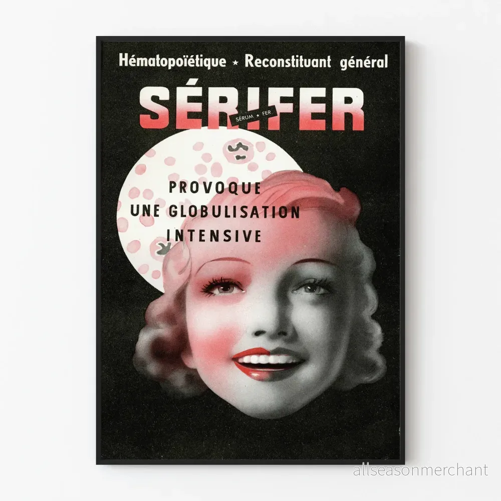 Vintageposter Sérifer väggdekoration hälsa