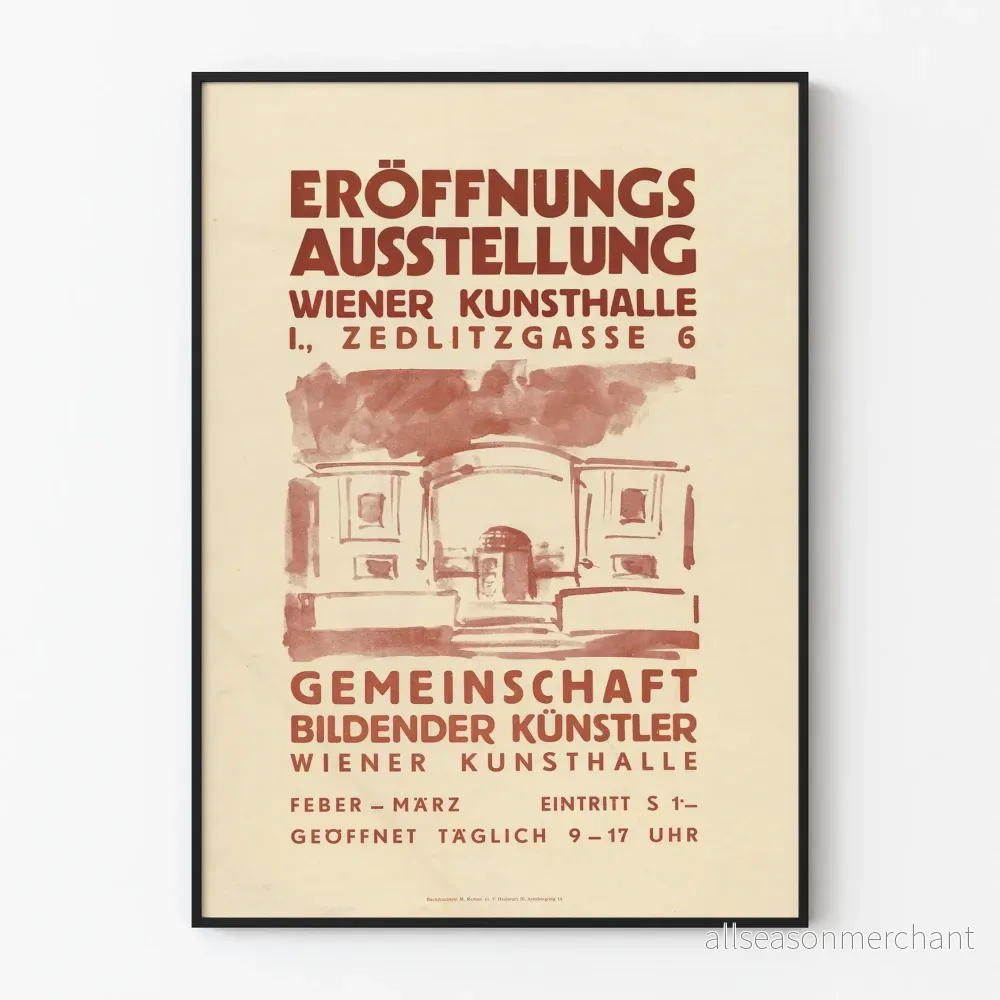Utställningsposter – Wiener Kunsthalle Zedlitzgasse 6