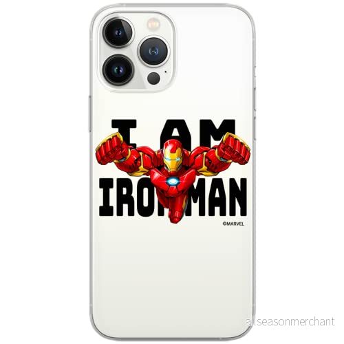 ERT GROUP mobiltelefonfodral för Apple Iphone 7/8/ SE 2/ 3 originalt och officiellt licensierat Marvel mönster Iron Man 028 Vit anpassad till formen på mobiltelefonen, gedeeltelijk transparant 5904805140051
