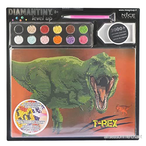 DIAMANTINY Level Up DINOSAURS Crystal Art, Diamond Painting Kit, T Rex 8056779964014